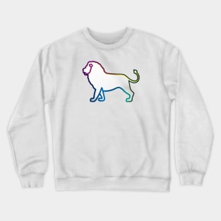 Cute Color Gradient Lion Shape Outline Drawing Crewneck Sweatshirt